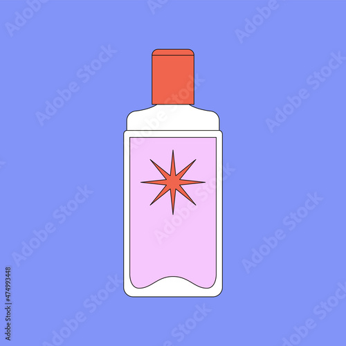 Vector illustration of tonic. Beauty product and online shopping. Korean cosmetic. Can be used as illustration in magazine, banner, social media, highlights, typographic design. Skin care concept