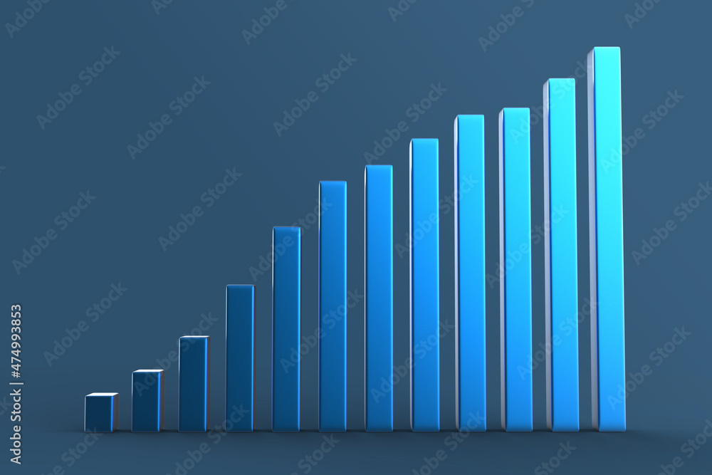 右肩上がりの棒グラフ Good performance concept. Bar graph. 右肩上がりの棒グラフ Good performance concept. Bar graph.