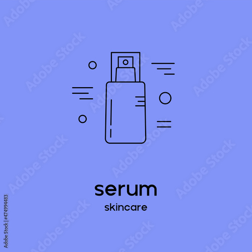 Vector icon of serum. Beauty products and online shopping. Korean cosmetics. Can be used as illustration in magazine, social media, highlights, typographic, web design. Skin care concept.