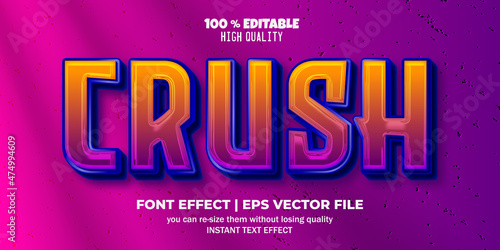 crush comic editable text effect 