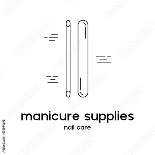 Manicure supplies icon. Manicure and pedicure. Beauty products and online shopping. Can be used as illustration in magazine, banner, social media, highlights, web design. Vector illustration