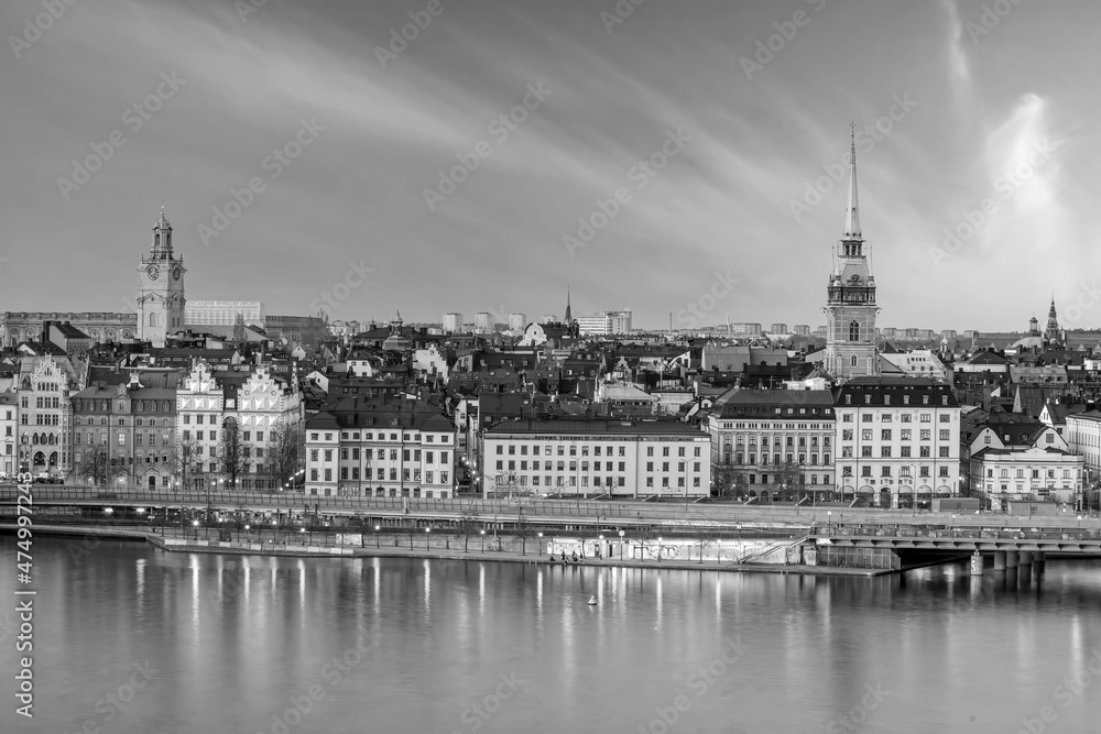 Fototapeta premium Stockholm old town city skyline, cityscape of Sweden