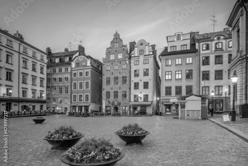 Canvas Print Stockholm old town city skyline, cityscape of Sweden