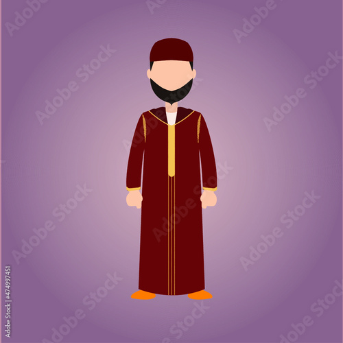 Traditional Red Moroccan Djellaba, One of the Most Popular Moroccan Men's Clothes photo