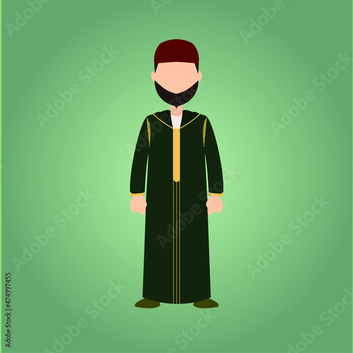 Traditional Green Moroccan Djellaba, One of the Most Popular Moroccan Men's Clothes