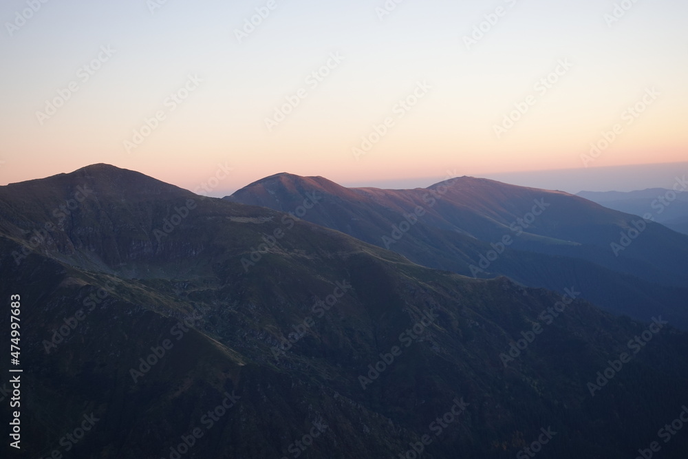 Peaks in Fagaras Mountains, Romania
