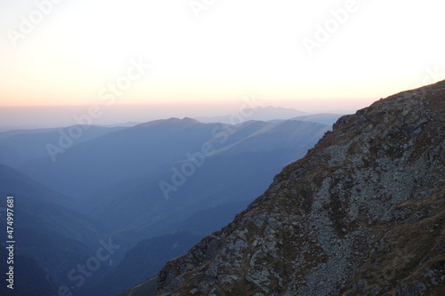 Mountains in Romania at Sunset