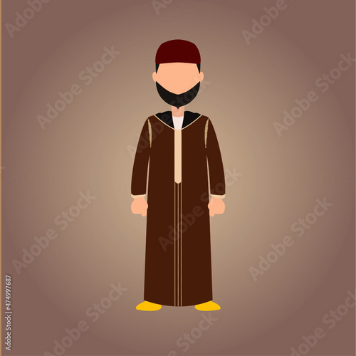 Traditional Brown Moroccan Djellaba, One of the Most Popular Moroccan Men's Clothes