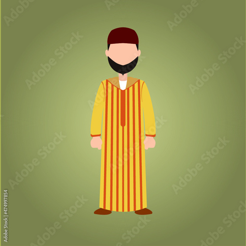Traditional Yellow Moroccan Striped Djellaba, One of the Most Popular Moroccan Men's Clothes