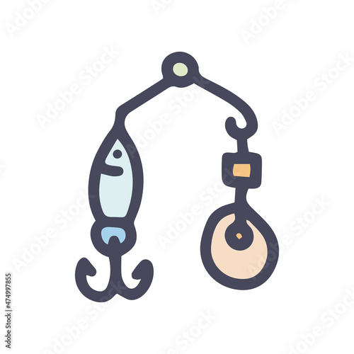 spinnerbait color vector doodle simple icon design