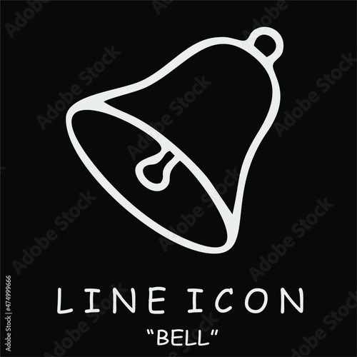 Christmas bell icon for web or other creative design. Vector illustrations on black background