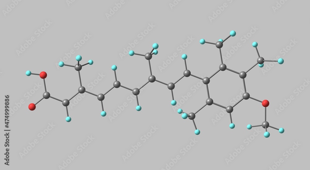 Naklejka premium Acitretin molecular structure isolated on grey