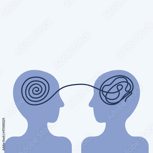 Unraveling Tangled Tangle. Psychology Help Concept.
