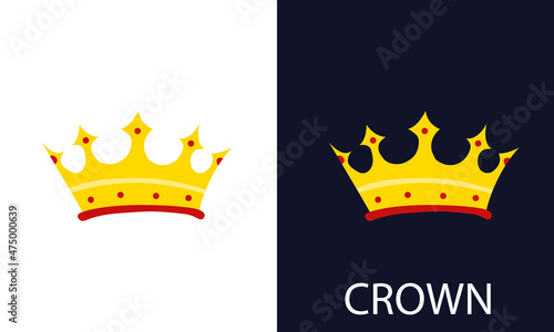 The golden crown of kings and queens. For dark and light backgrounds. Vector illustration.