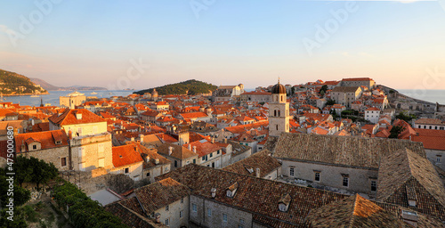 Red tile rooftops Old Town Dubrovnik Croatia