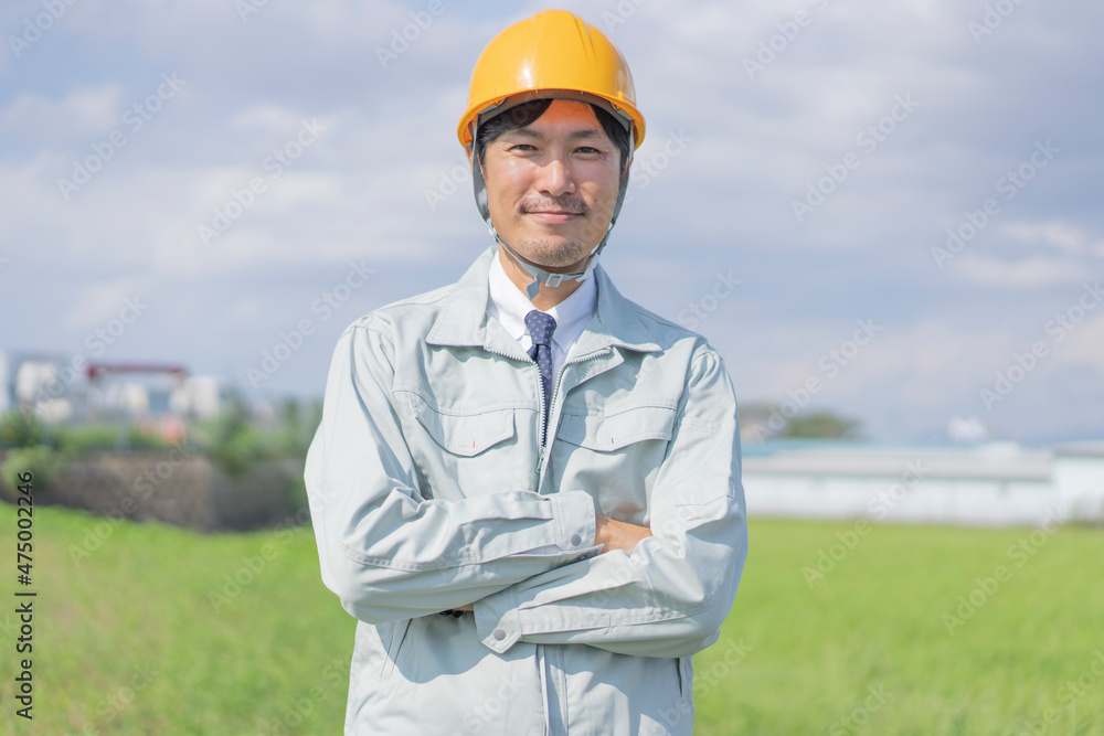 ヘルメット建築現場監督