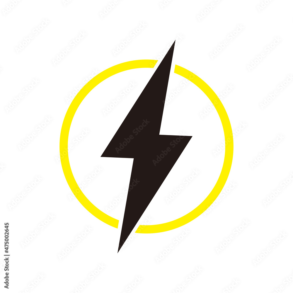 lightning bolt icon on white background lightning bolt icon on white background