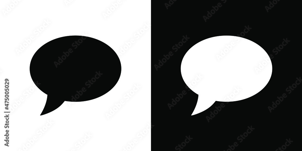 Speech bubbles Icon, flat design style. Vector chat icon for design, websites, app, UI. Speech bubbles icon illustration on white and black background Speech bubbles Icon, flat design style. Vector chat icon for design, websites, app, UI. Speech bubbles icon illustration on white and black background