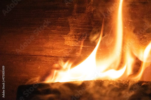 Fire flames on black background. lights on a black background.