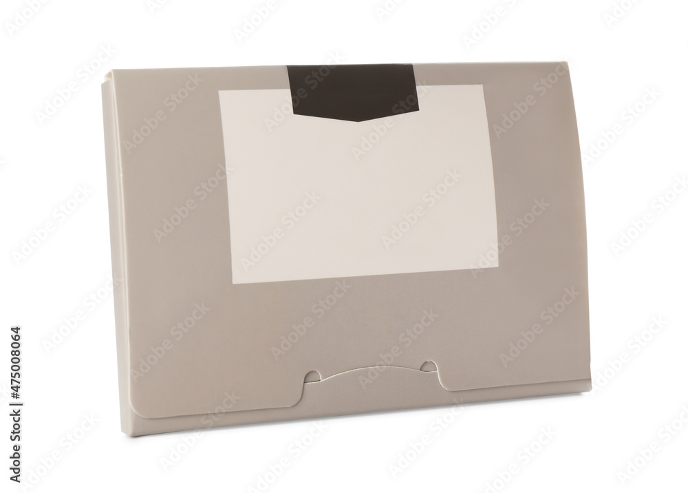 Package of facial oil blotting tissues isolated on white. Mattifying wipes Package of facial oil blotting tissues isolated on white. Mattifying wipes