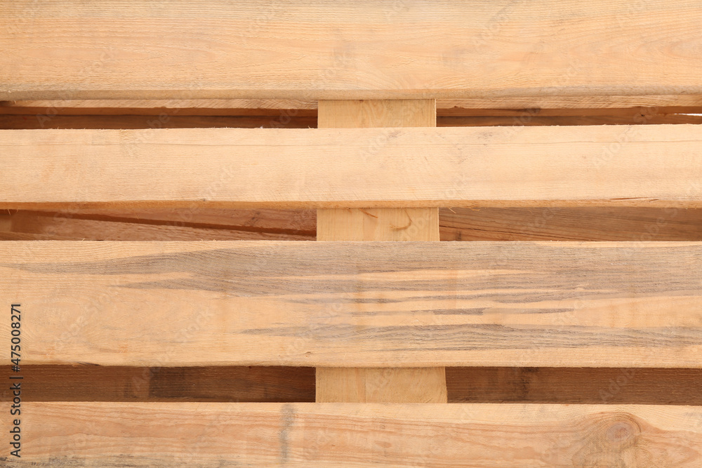 Wooden pallet as background, top view. Transportation and storage