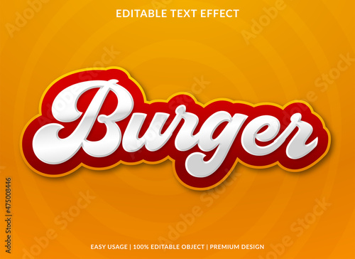 burger text effect template with bold and modern style use for business brand and lo