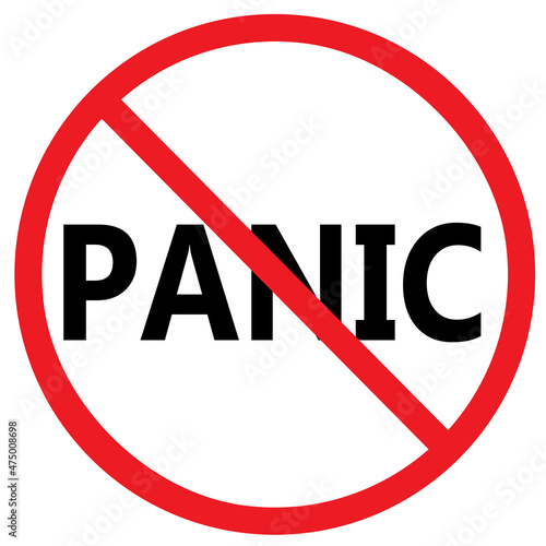 don't panic on white background. don't panic symbol. flat style.