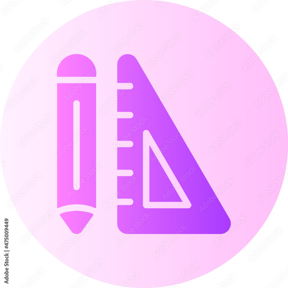 pencil and ruler gradient icon pencil and ruler gradient icon