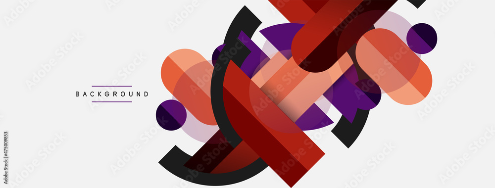 Geometric shapes composition abstract background. Circles lines and rectangles. Vector illustration for wallpaper banner background or landing page Geometric shapes composition abstract background. Circles lines and rectangles. Vector illustration for wallpaper banner background or landing page