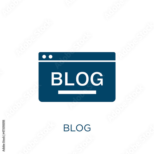 blog vector icon. internet filled flat symbol for mobile concept and web design. Black network glyph icon. Isolated sign, logo illustration. Vector graphics.
