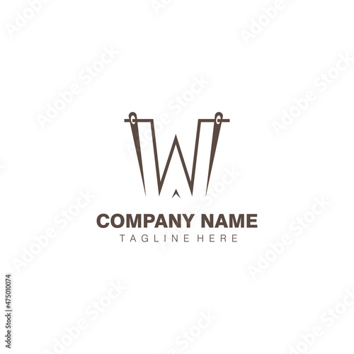 letter W logo craft needle illustration vector design