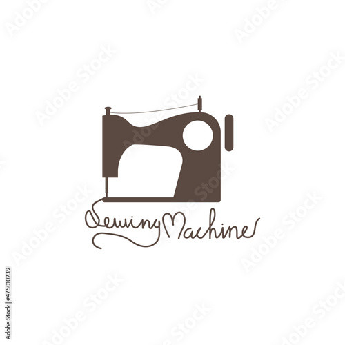 sewing machine icon logo design illustration vector