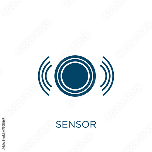sensor vector icon. digital filled flat symbol for mobile concept and web design. Black business glyph icon. Isolated sign, logo illustration. Vector graphics.