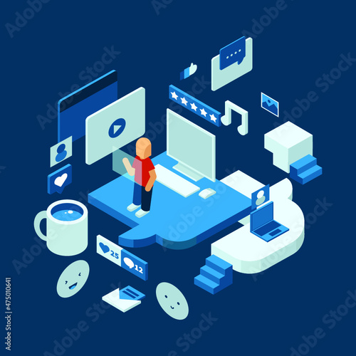 People busy with their social media