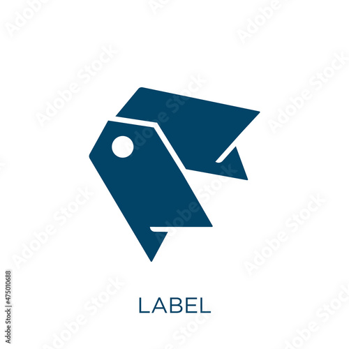 label vector icon. badge filled flat symbol for mobile concept and web design. Black quality glyph icon. Isolated sign, logo illustration. Vector graphics.