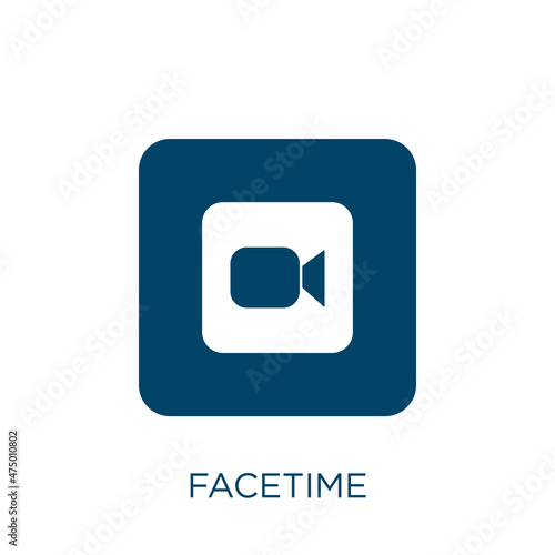 facetime vector icon. computer filled flat symbol for mobile concept and web design. Black communication glyph icon. Isolated sign, logo illustration. Vector graphics.