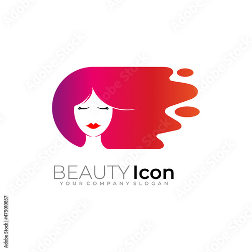 Modern salon logo and simple design  colorful style
