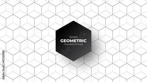 Geometric hexagon background with concepts minimal and clear.