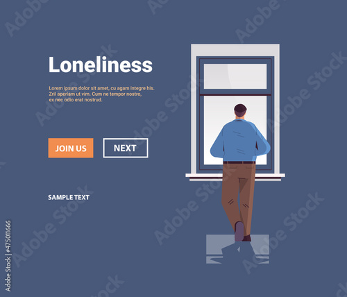 sad man depressed guy standing in front of window loneliness depressive disorder problem mental health diseases
