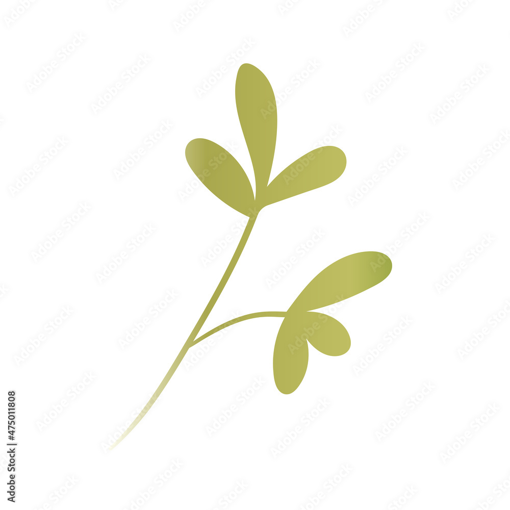 Hand drawn color leaf. Cute isolated element. Modern floral compositions. Tropic green branches. Vector stock illustration. Clip art for stationery, web design, wallpaper, card