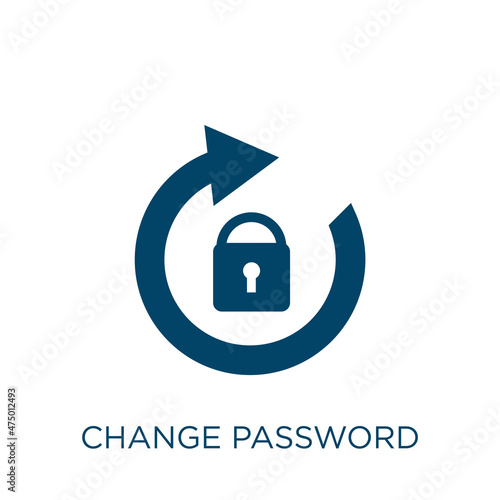 change password vector icon. security filled flat symbol for mobile concept and web design. Black lock glyph icon. Isolated sign, logo illustration. Vector graphics.
