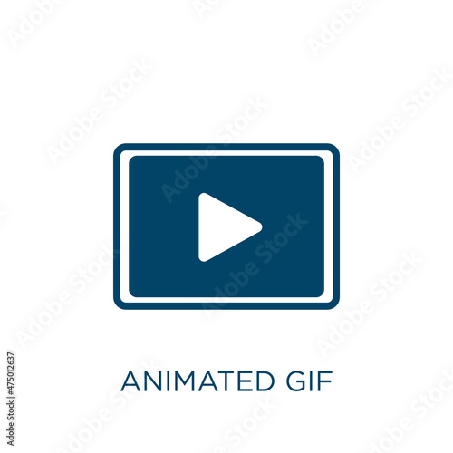 animated gif vector icon. data filled flat symbol for mobile concept and web design. Black text glyph icon. Isolated sign, logo illustration. Vector graphics.