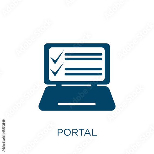 portal vector icon. internet filled flat symbol for mobile concept and web design. Black technology glyph icon. Isolated sign, logo illustration. Vector graphics.
