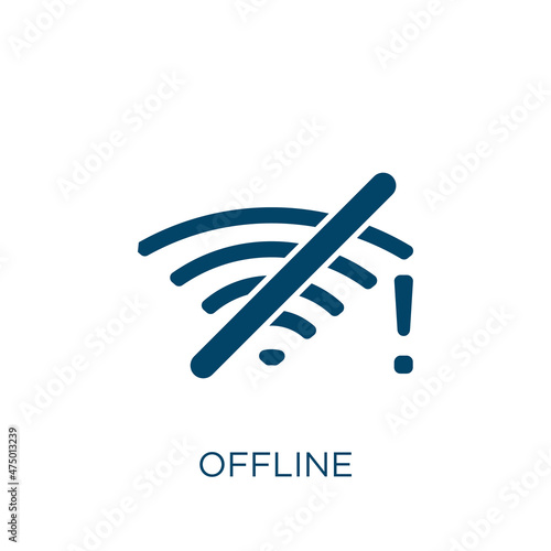 offline vector icon. internet filled flat symbol for mobile concept and web design. Black website glyph icon. Isolated sign, logo illustration. Vector graphics.