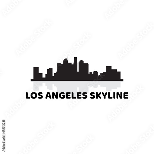 los angeles skyline silhouette logo vector icon symbol illustration design