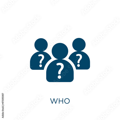 who vector icon. man filled flat symbol for mobile concept and web design. Black person glyph icon. Isolated sign, logo illustration. Vector graphics.
