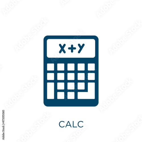 calc vector icon. computer filled flat symbol for mobile concept and web design. Black business glyph icon. Isolated sign, logo illustration. Vector graphics.