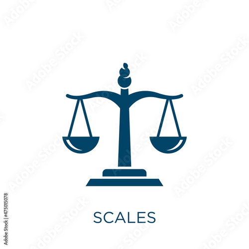 scales vector icon. scale filled flat symbol for mobile concept and web design. Black weight glyph icon. Isolated sign, logo illustration. Vector graphics.