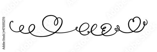 Squiggle and swirl lines. Set of hand drawn calligraphic swirls. Vector illustration in doodle style