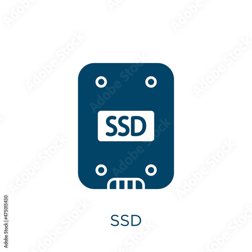 ssd vector icon. disk filled flat symbol for mobile concept and web design. Black computer glyph icon. Isolated sign, logo illustration. Vector graphics.